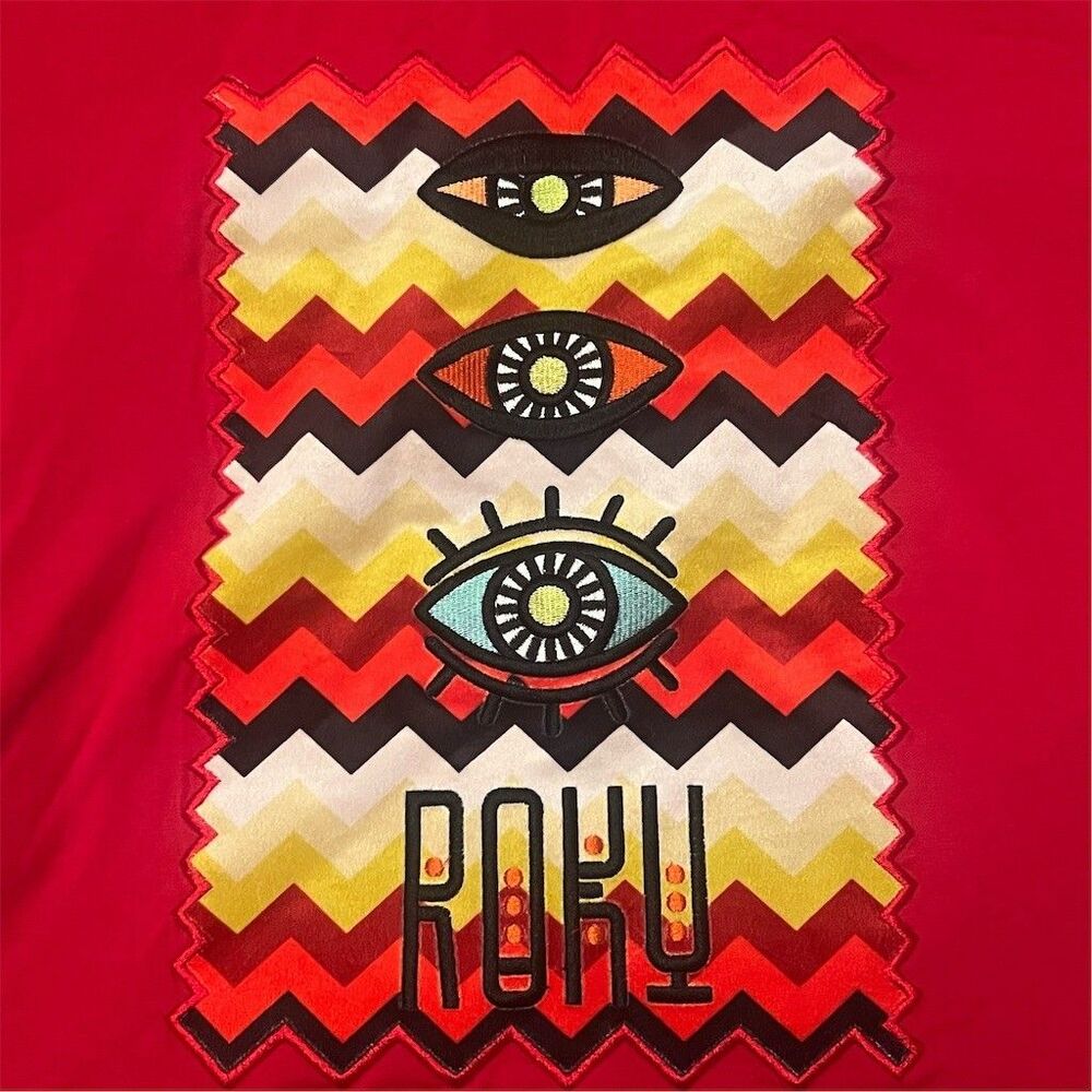 Roku Studio T-Shirt Unisex 3XL Red Zigzag Eye Graphic Print Crew Neck